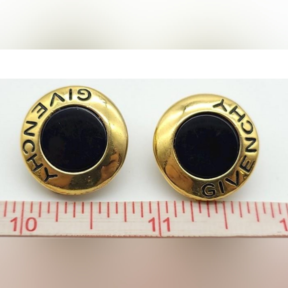 ๐๐GIVENCHY๐๐ Black & Gold-Tone Clip-On Earrings - Picture 2 of 6